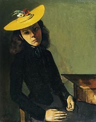 Oil balthus Painting - Le chapeau bernois 1939 by Balthus