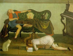 Oil balthus Painting - The Drawing-room 1942 by Balthus
