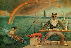 Oil balthus Painting - The Mediterranean's Cat by Balthus