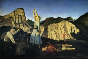 Oil mountain Painting - The Mountain (Summertime),1937 by Balthus