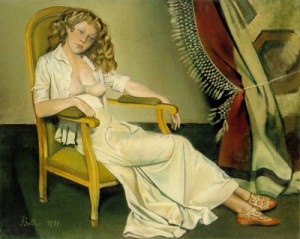 Oil balthus Painting - The White Skirt 1937 by Balthus