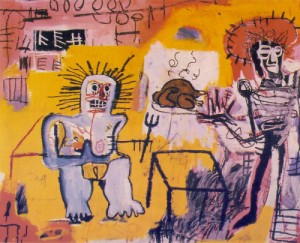 Oil basquiat, jean-michel Painting - Arroz con pollo 1981 by Basquiat, Jean-Michel