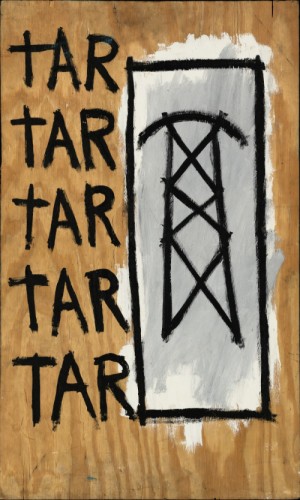 Oil basquiat, jean-michel Painting - Untitled (Tar) by Basquiat, Jean-Michel