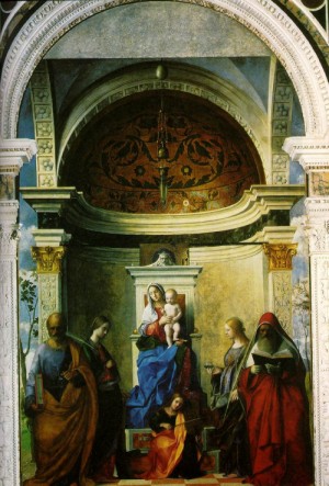 Oil madonna Painting - Madonna with saints   1505 by Bellini, Giovanni