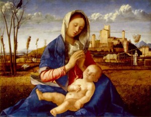 Oil madonna Painting - The Madonna of the Meadow c.1505 by Bellini, Giovanni