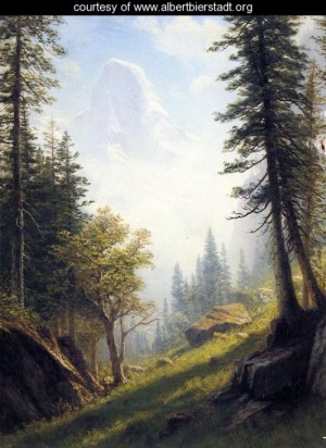 Oil the Painting - Among The Bernese Alps by Bierstadt, Albert