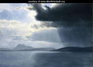 Oil the Painting - Approaching Thunderstorm On The Hudson River by Bierstadt, Albert