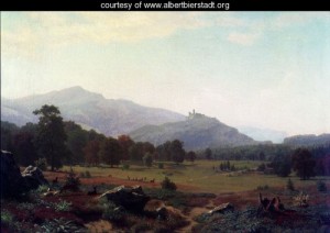 Oil the Painting - Autumn in the Conway Meadows Looking towards Mount Washington, New Hampshire by Bierstadt, Albert