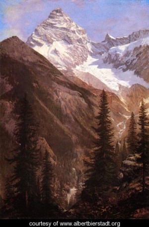 Oil bierstadt, albert Painting - Canadian Rockies Asulkan Glacier by Bierstadt, Albert