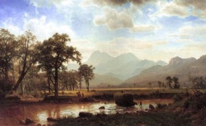 Oil bierstadt, albert Painting - Haying, Conway Meadows, 1864 by Bierstadt, Albert