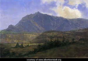 Oil bierstadt, albert Painting - Indian Encampment by Bierstadt, Albert