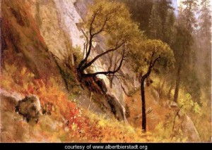 Oil landscape Painting - Landscape Study, Yosemite, California by Bierstadt, Albert