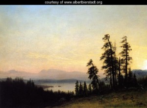 Oil landscape Painting - Landscape With Deer by Bierstadt, Albert