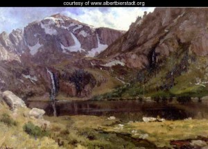Oil mountain Painting - Mountain Lake by Bierstadt, Albert