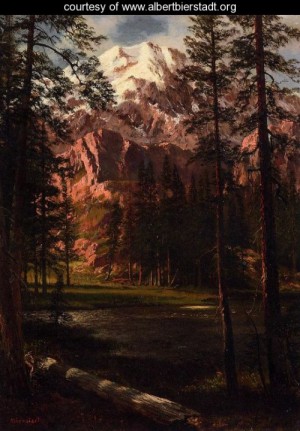 Oil mountain Painting - Mountain Lake I by Bierstadt, Albert