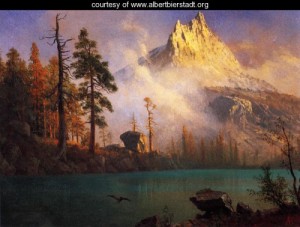 Oil mountain Painting - Mountain Lake III by Bierstadt, Albert