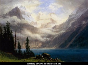 Oil mountain Painting - Mountain Scene I by Bierstadt, Albert