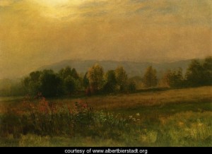 Oil bierstadt, albert Painting - New England Landscape by Bierstadt, Albert