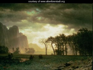 Oil bierstadt, albert Painting - Passing Storm in Yosemite, 1865 by Bierstadt, Albert