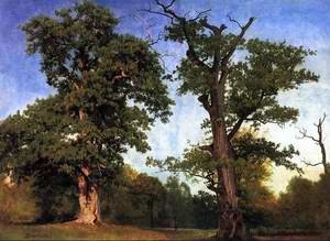 Oil bierstadt, albert Painting - Pioneers Of The Woods by Bierstadt, Albert