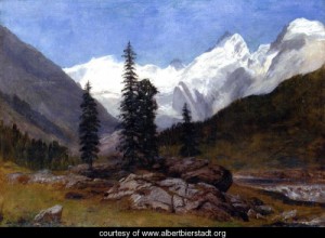 Oil mountain Painting - Rocky Mountain by Bierstadt, Albert