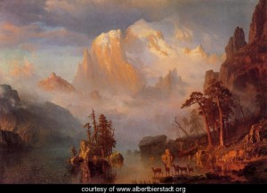 Oil bierstadt, albert Painting - Rocky Mountains by Bierstadt, Albert