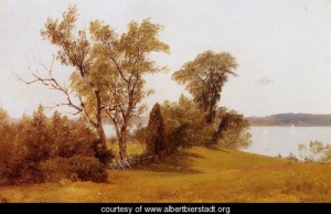 Oil bierstadt, albert Painting - Sailboats On The Hudson At Irvington by Bierstadt, Albert