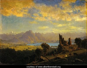 Oil bierstadt, albert Painting - Scene in the Tyrol by Bierstadt, Albert