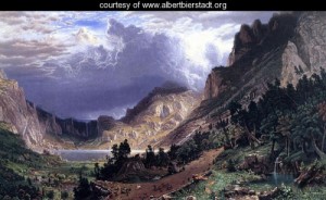 Oil bierstadt, albert Painting - Storm in the Rocky Mountains, Mt. Rosalie by Bierstadt, Albert