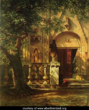 Oil bierstadt, albert Painting - Sunlight and Shadow by Bierstadt, Albert