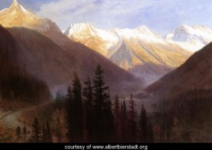 Oil bierstadt, albert Painting - Sunrise At Glacier Station by Bierstadt, Albert