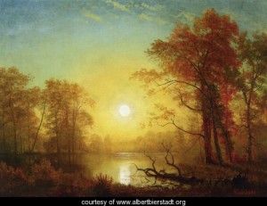 Oil bierstadt, albert Painting - Sunrise by Bierstadt, Albert