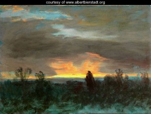 Oil landscape Painting - Sunset -Landscape by Bierstadt, Albert