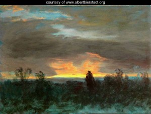 Oil landscape Painting - Sunset -Landscape by Bierstadt, Albert