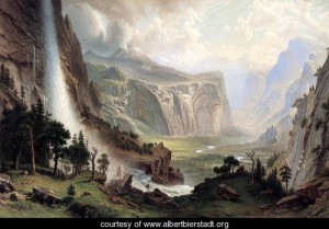 Oil bierstadt, albert Painting - The Domes Of The Yosemite by Bierstadt, Albert