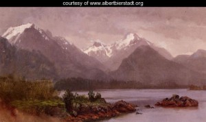Oil bierstadt, albert Painting - The Grand Tetons Wyoming by Bierstadt, Albert