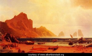 Oil bierstadt, albert Painting - The Marina Piccdola, Capri by Bierstadt, Albert