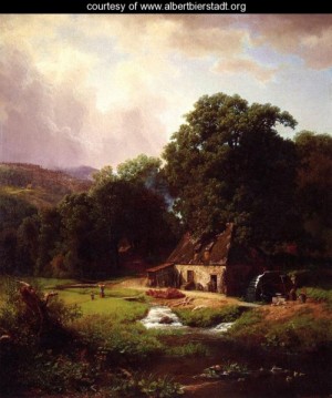 Oil bierstadt, albert Painting - The Old Mill by Bierstadt, Albert