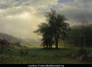 Oil bierstadt, albert Painting - The Open Glen by Bierstadt, Albert