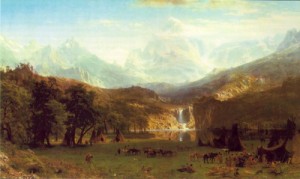 Oil the Painting - The Rocky Mountains, Lander's Peak 1863 by Bierstadt, Albert