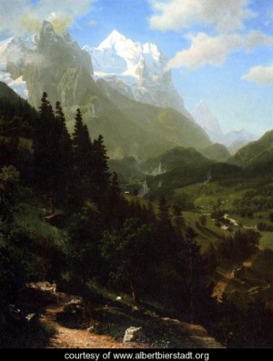 Oil bierstadt, albert Painting - The Wetterhorn by Bierstadt, Albert