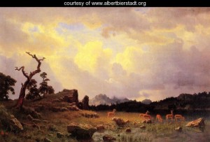 Oil bierstadt, albert Painting - Thunderstorm In The Rocky Mountains by Bierstadt, Albert