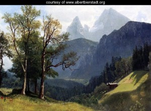 Oil bierstadt, albert Painting - Tyrolean Landscape by Bierstadt, Albert