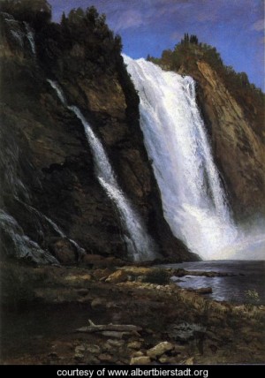 Oil bierstadt, albert Painting - Waterfall by Bierstadt, Albert