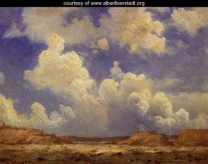 Oil bierstadt, albert Painting - Western Landscape II by Bierstadt, Albert