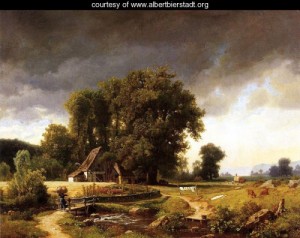 Oil bierstadt, albert Painting - Westphalian Landscape by Bierstadt, Albert