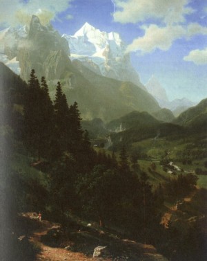 Oil bierstadt, albert Painting - 'Wetterhorn'  1857 by Bierstadt, Albert