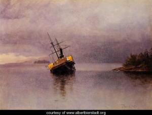 Oil bierstadt, albert Painting - Wreck Of The Ancon In Loring Bay Alaska by Bierstadt, Albert