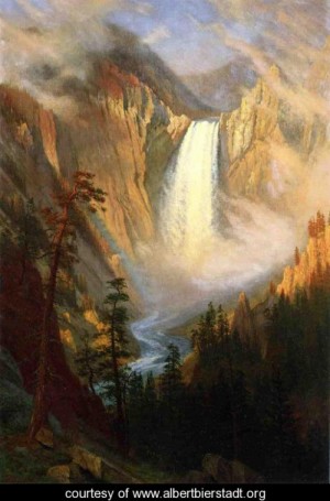 Oil bierstadt, albert Painting - Yellowstone Falls by Bierstadt, Albert