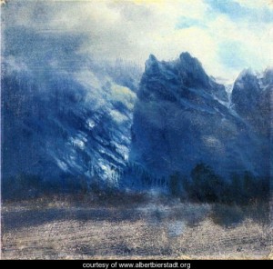 Oil bierstadt, albert Painting - Yosemite Valley Twin Peaks by Bierstadt, Albert